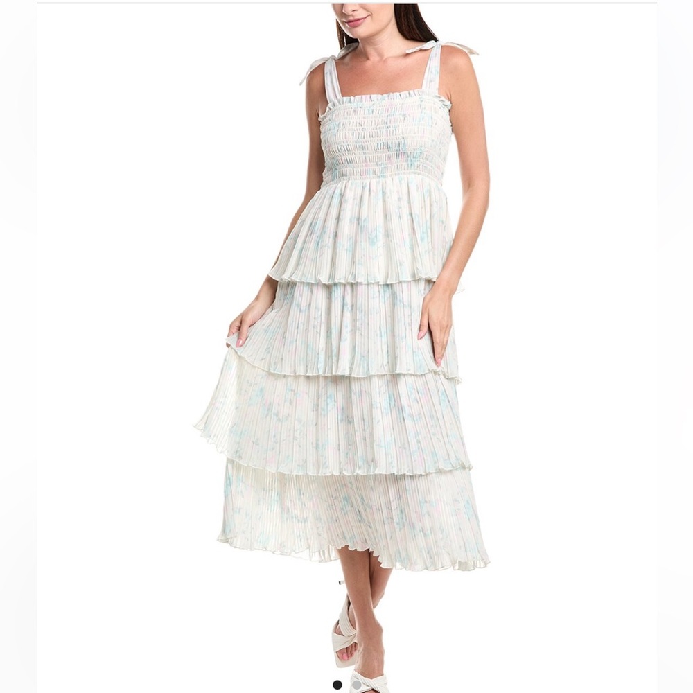 GANNI Georgette Tiered Dress - Tofu - Picture 10 of 10